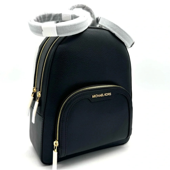 Michael Kors Medium Jaycee Backpack Black/Gold - Picture 3 of 12